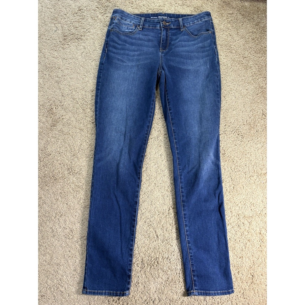 Chicos Platinum Jegging Jeans Women 0 Skinny Mid-Rise Blue‎ Denim Preppy